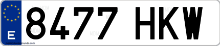 Ejemplo de matrícula de coche ordinaria 8477 HKW