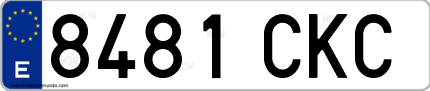 Ejemplo de matrícula de coche ordinaria 8481 CKC