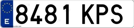 Ejemplo de matrícula española 8481 KPS