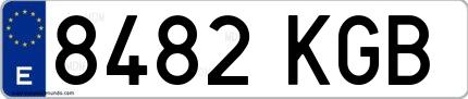 Ejemplo de matrícula española 8482 KGB