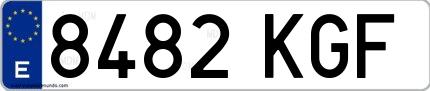 Ejemplo de matrícula española 8482 KGF