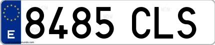 Ejemplo de matrícula española 8485 CLS