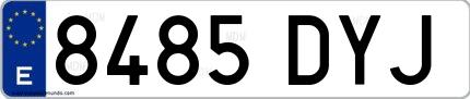 Ejemplo de matrícula española 8485 DYJ