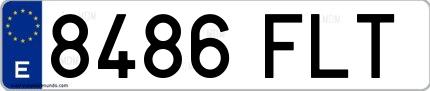 Ejemplo de matrícula española 8486 FLT