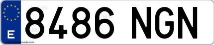 Ejemplo de matrícula española 8486 NGN