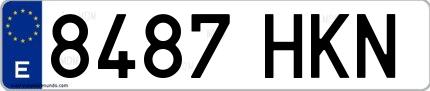 Ejemplo de matrícula española 8487 HKN