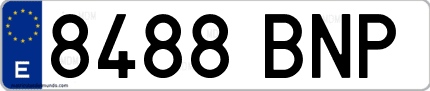 Ejemplo de matrícula de coche ordinaria 8488 BNP