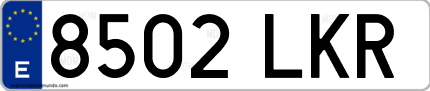 Ejemplo de matrícula de coche ordinaria 8502 LKR