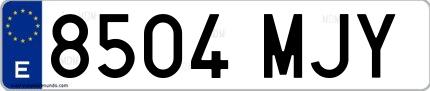 Ejemplo de matrícula española 8504 MJY