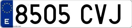 Ejemplo de matrícula española 8505 CVJ