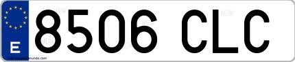 Ejemplo de matrícula española 8506 CLC