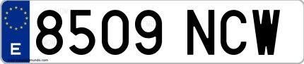 Ejemplo de matrícula española 8509 NCW
