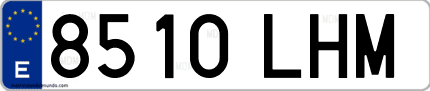 Ejemplo de matrícula de coche ordinaria 8510 LHM