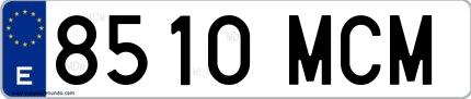 Ejemplo de matrícula española 8510 MCM