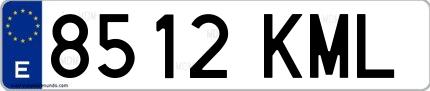 Ejemplo de matrícula española 8512 KML
