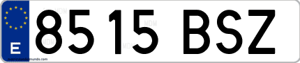 Ejemplo de matrícula de coche ordinaria 8515 BSZ