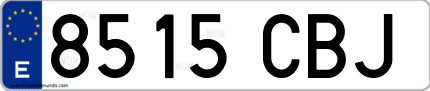 Ejemplo de matrícula de coche ordinaria 8515 CBJ