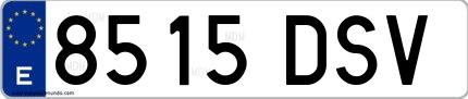 Ejemplo de matrícula española 8515 DSV