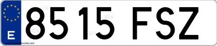 Ejemplo de matrícula española 8515 FSZ