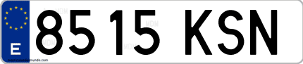 Ejemplo de matrícula de coche ordinaria 8515 KSN