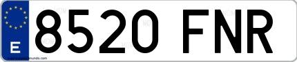 Ejemplo de matrícula española 8520 FNR