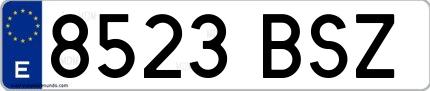 Ejemplo de matrícula española 8523 BSZ