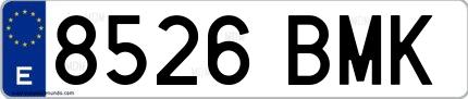 Ejemplo de matrícula española 8526 BMK