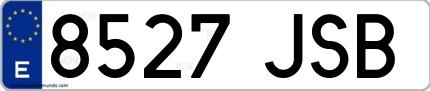 Ejemplo de matrícula española 8527 JSB