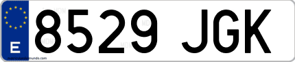 Ejemplo de matrícula de coche ordinaria 8529 JGK