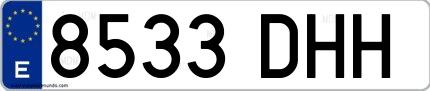 Ejemplo de matrícula española 8533 DHH