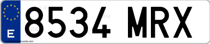 Ejemplo de matrícula de coche ordinaria 8534 MRX