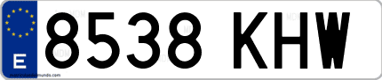 Ejemplo de matrícula de coche ordinaria 8538 KHW