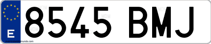 Ejemplo de matrícula de coche ordinaria 8545 BMJ