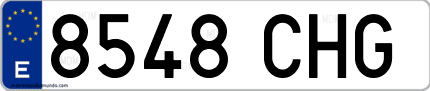 Ejemplo de matrícula de coche ordinaria 8548 CHG