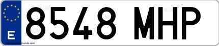 Ejemplo de matrícula española 8548 MHP