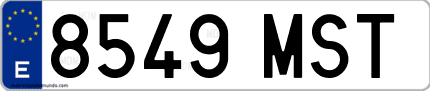 Ejemplo de matrícula de coche ordinaria 8549 MST