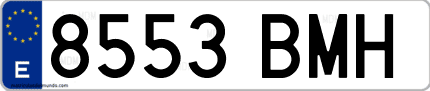 Ejemplo de matrícula de coche ordinaria 8553 BMH