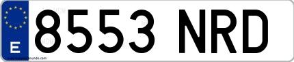 Ejemplo de matrícula española 8553 NRD