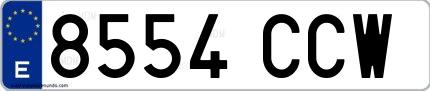 Ejemplo de matrícula española 8554 CCW