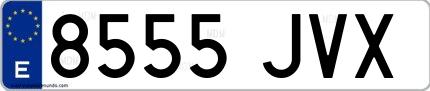 Ejemplo de matrícula española 8555 JVX