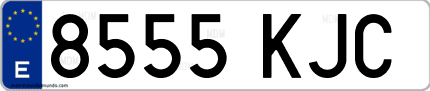 Ejemplo de matrícula de coche ordinaria 8555 KJC