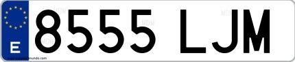 Ejemplo de matrícula española 8555 LJM