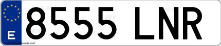Ejemplo de matrícula española 8555 LNR