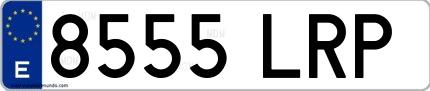 Ejemplo de matrícula española 8555 LRP