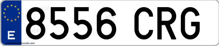 Ejemplo de matrícula de coche ordinaria 8556 CRG