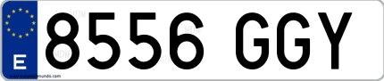 Ejemplo de matrícula española 8556 GGY
