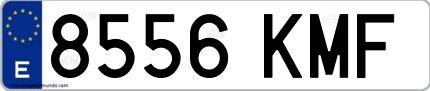 Ejemplo de matrícula española 8556 KMF