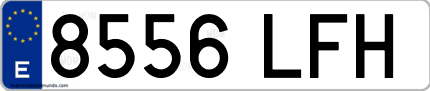 Ejemplo de matrícula de coche ordinaria 8556 LFH
