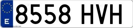 Ejemplo de matrícula española 8558 HVH