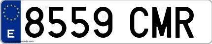 Ejemplo de matrícula de coche ordinaria 8559 CMR